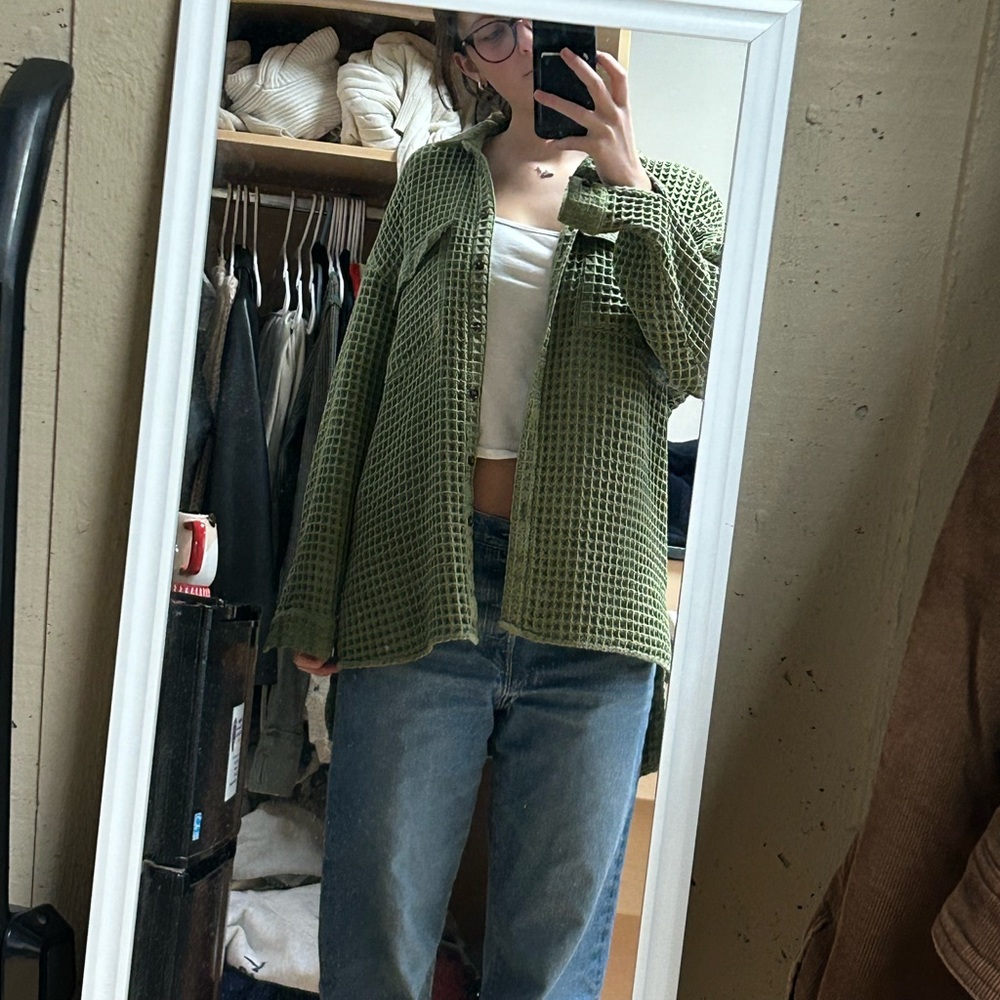 Sage Green waffle Urban outfitters jacket hardly worn